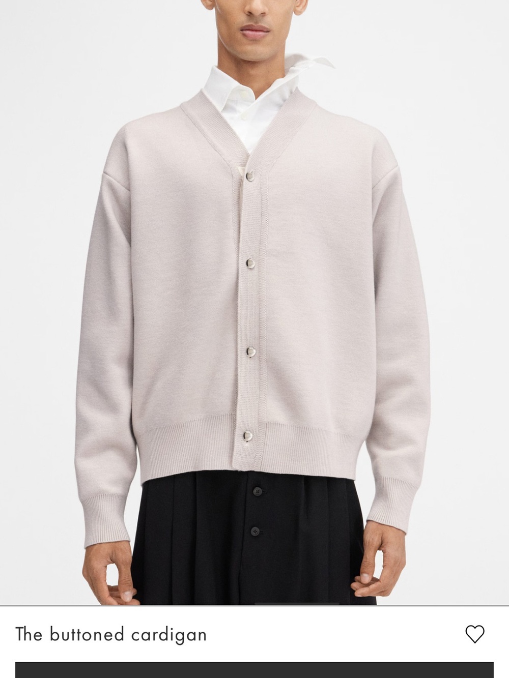 Jacquemus Men's Light Cream Button Cardigan
